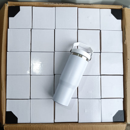 CLEARANCE 25x 30oz sublimation cup with flip straw and swing handle