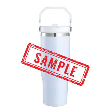 SAMPLE 30oz sublimation cup with flip straw and swing handle