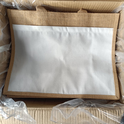 50x Jute Bag with Sublimation Pocket
