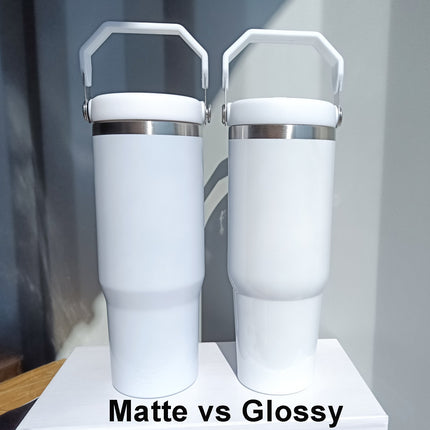 25x 30oz sublimation cup with flip straw and swing handle