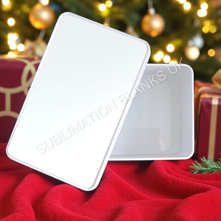 50x White Metal tin with sublimation insert