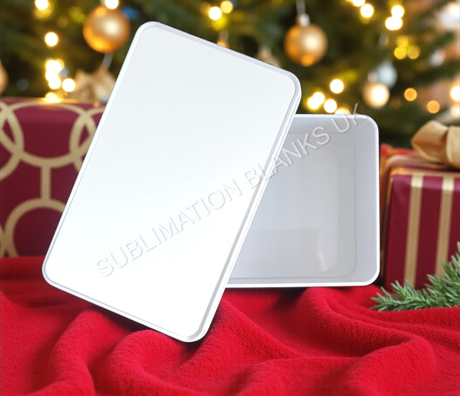 50x White Metal tin with sublimation insert