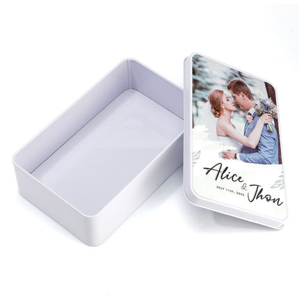 50x White Metal tin with sublimation insert