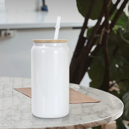 50x 16oz white shimmer sublimation glass cans